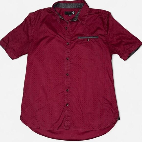 Guess Other - Guess Burgundy Button Down Collared Shirt; Men's Medium